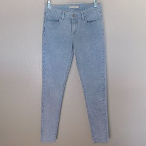 Levi's 710 Jeans Size 27 Super Skinny White Blue Stripe Stretch Pants 5 Pocket